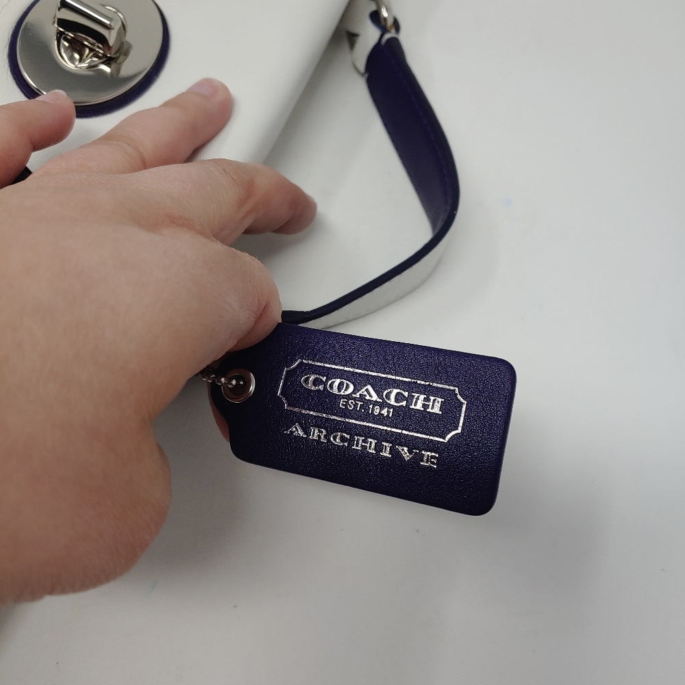 Coach White and Purple Women's Bag - Picture 6 of 10
